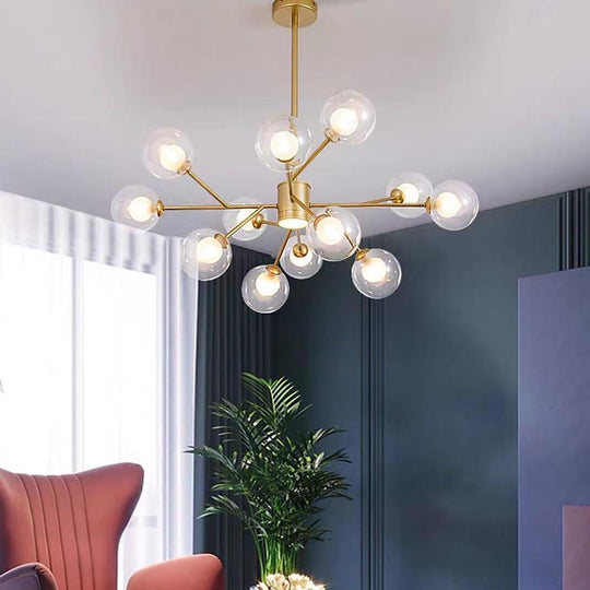 9-Light Glass LED Modern Chandelier