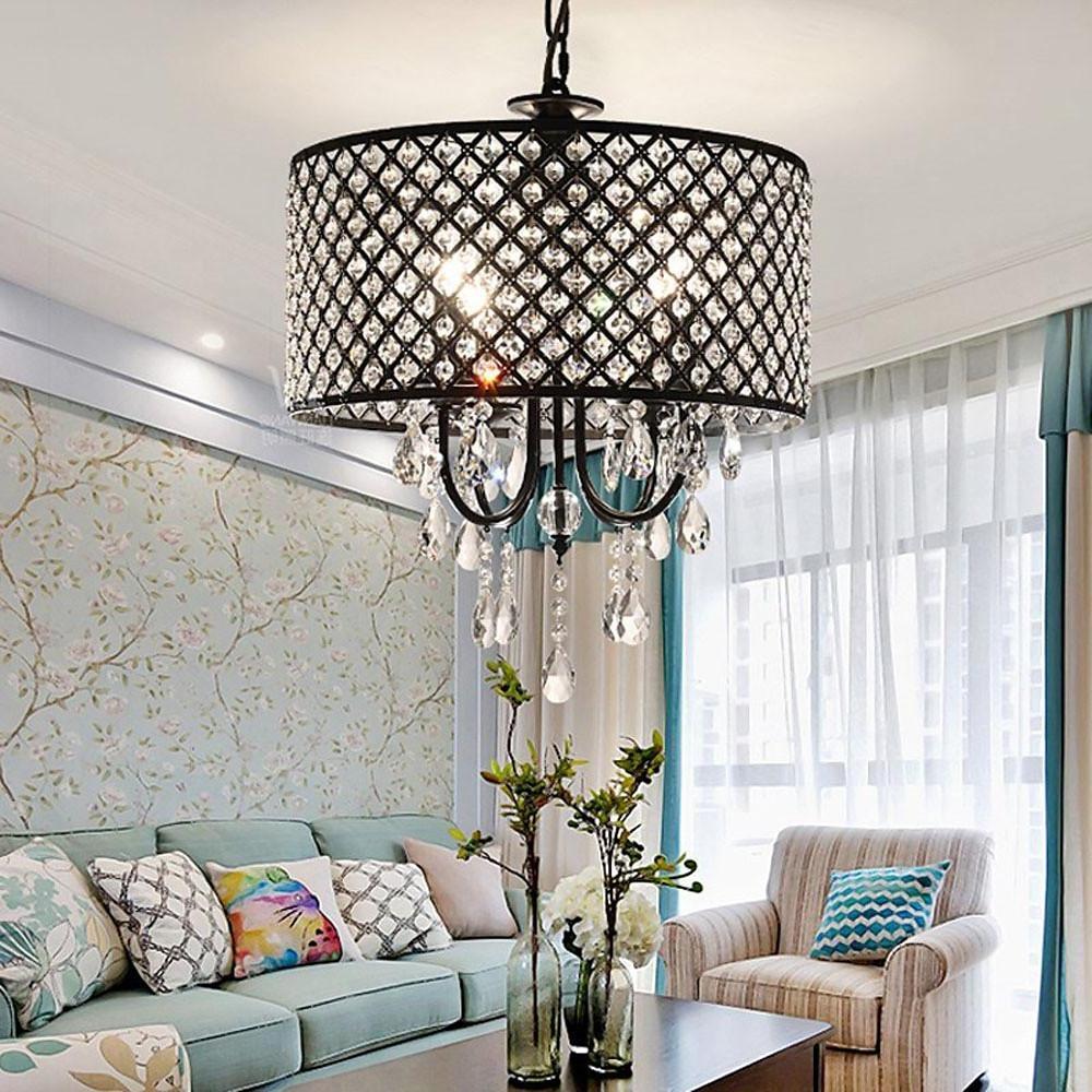 Electroplated Metal Crystal LED Country Chandelier – Kitchen Pendant Light