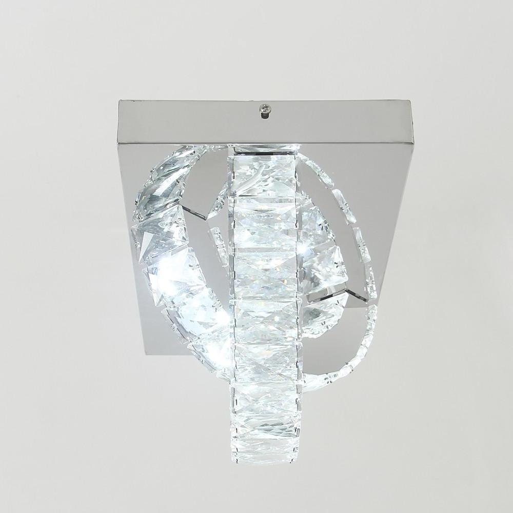 Small Crystal Semicircular LED Flush Mount Ceiling Light