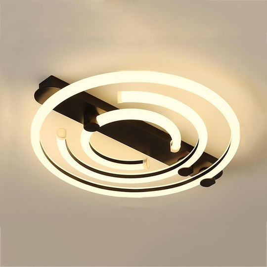 Circular Abstract LED Flush Mount Ceiling Light – Bedroom