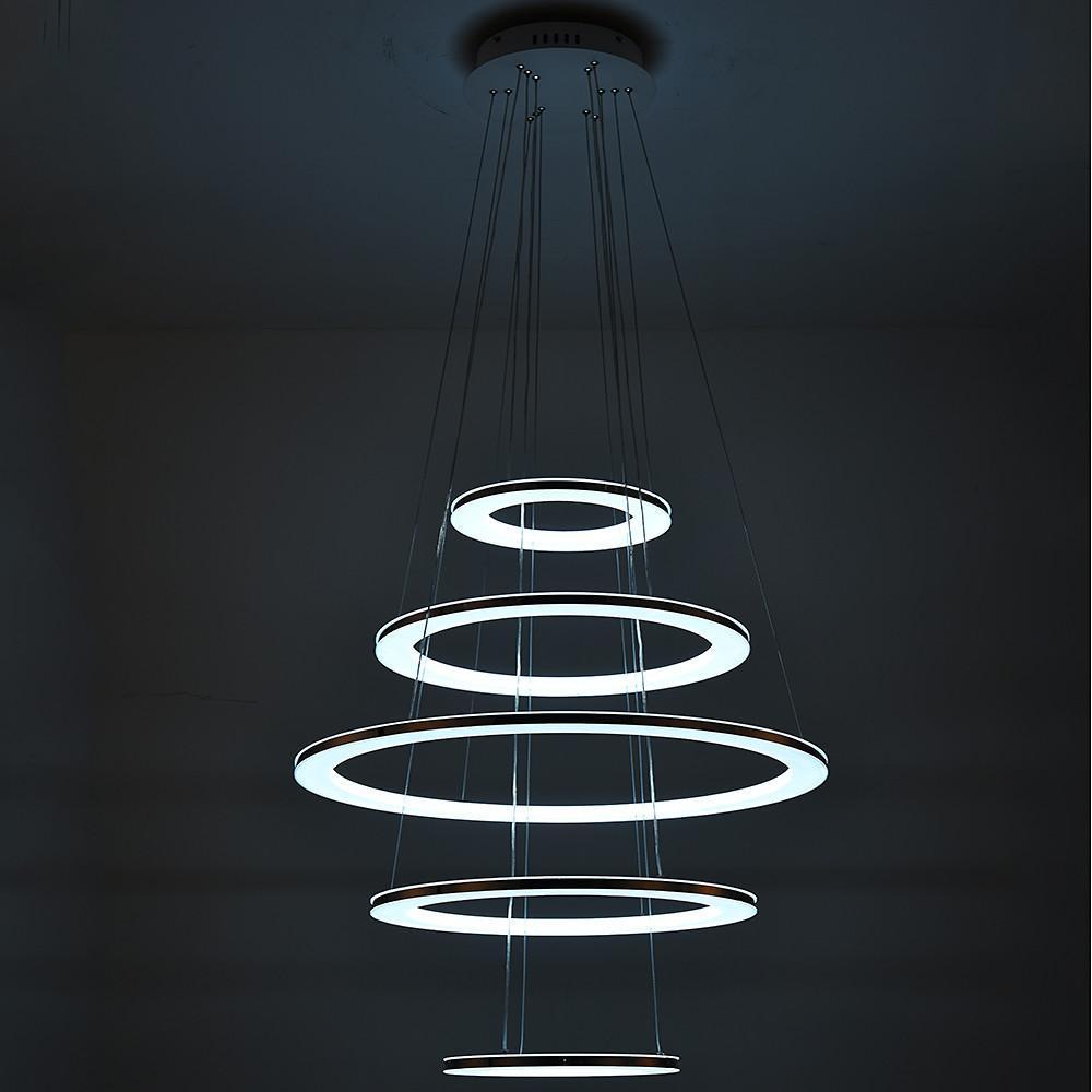 Adjustable Contemporary 5-Tier LED Modern Pendant Chandelier