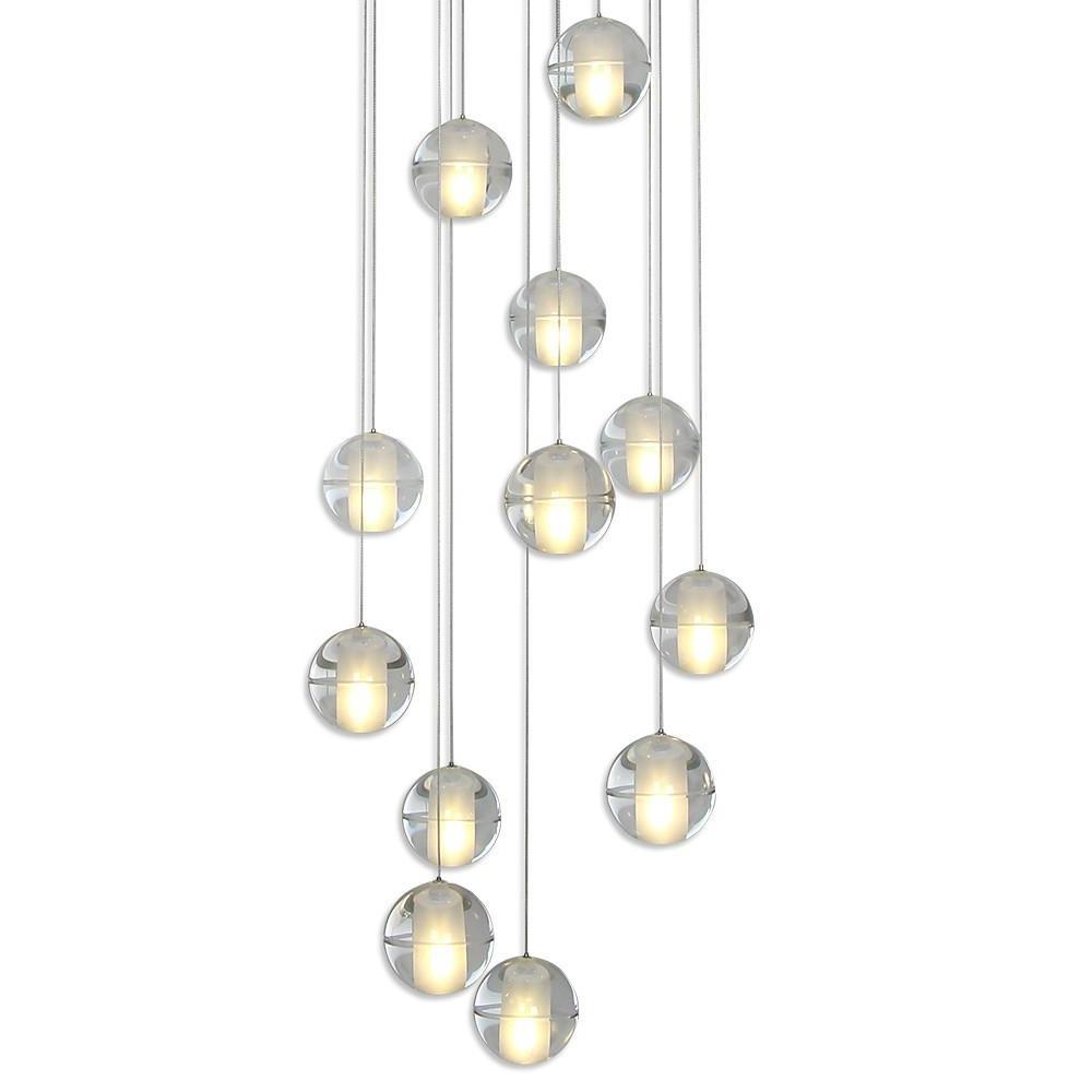 Modern Adjustable 14-Bulb Crystal LED Chandelier – Elegant Artistic Design