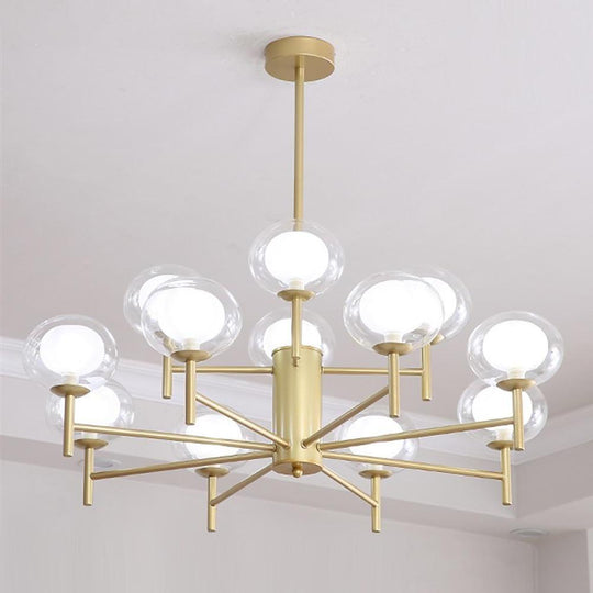 Nordic Style Sputnik Chandelier with 12 Glass Bulbs