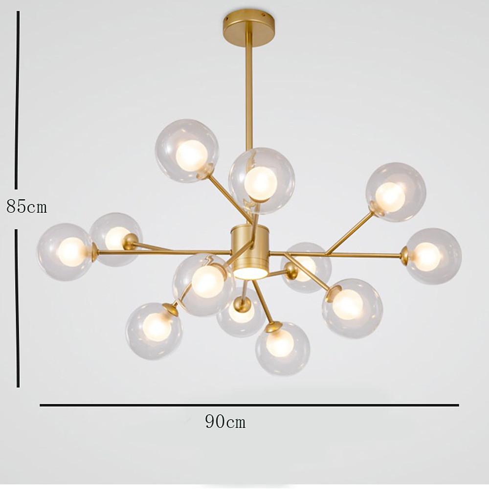 9-Light Glass LED Modern Chandelier
