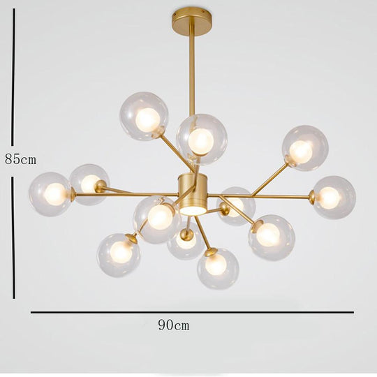 9-Light Glass LED Modern Chandelier