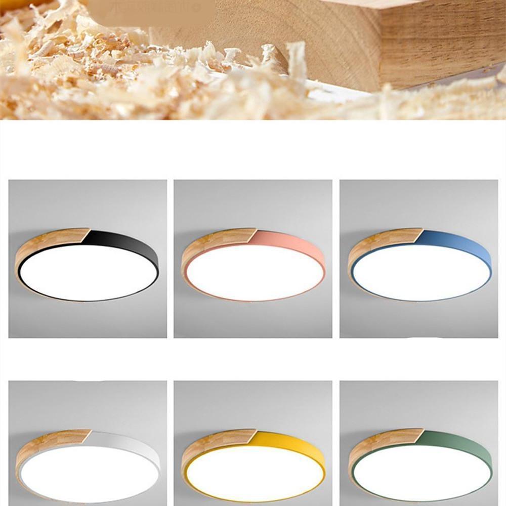 Circular LED Wood Nordic Ceiling Light