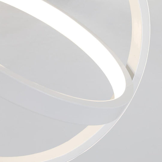 Creative Circles LED Black Modern Ceiling Light Flush Mount Lighting