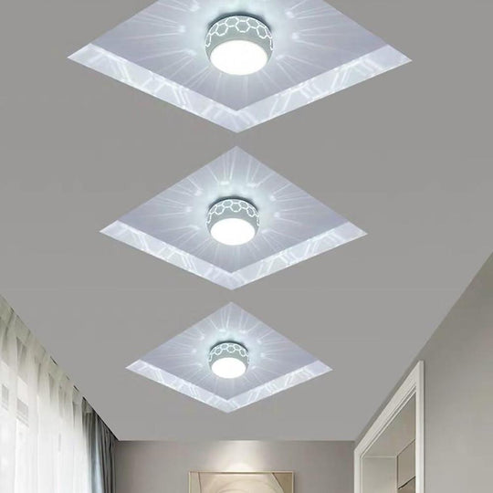 Globe Flush Mount Drum LED Ceiling Light for Hallway and Entryway