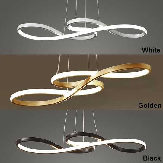 Ribbon LED Pendant Light with Nordic Geometric Linear Design