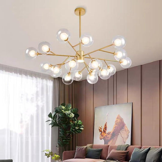 9-Light Glass LED Modern Chandelier