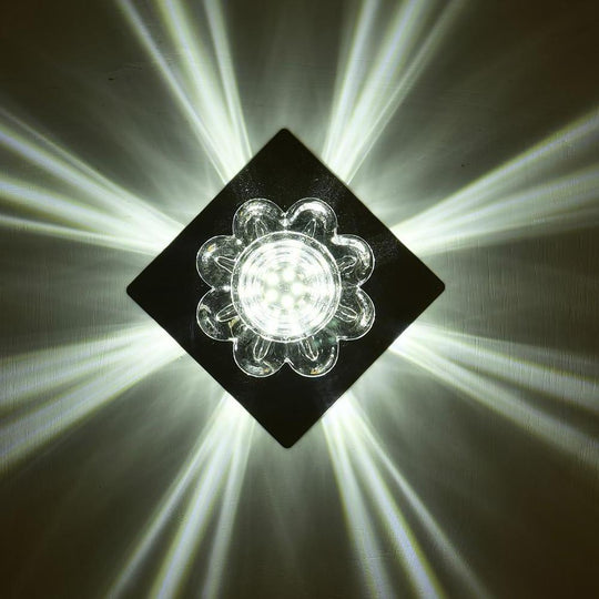 Flower Shaped Electroplated Metal Crystal LED Modern Ceiling Light