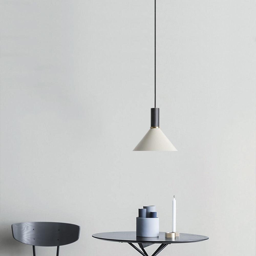 Modernist Cone Shaped Metal Island Pendant Light