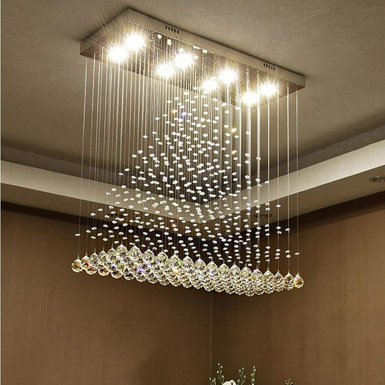 Modern 5-Layer Crystal Chandelier with LED Lighting