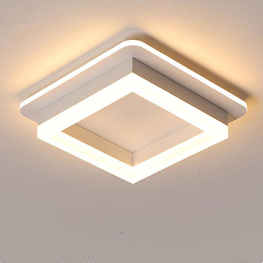 Metal Acrylic Square Design Flush Mount Modern LED Ceiling Light