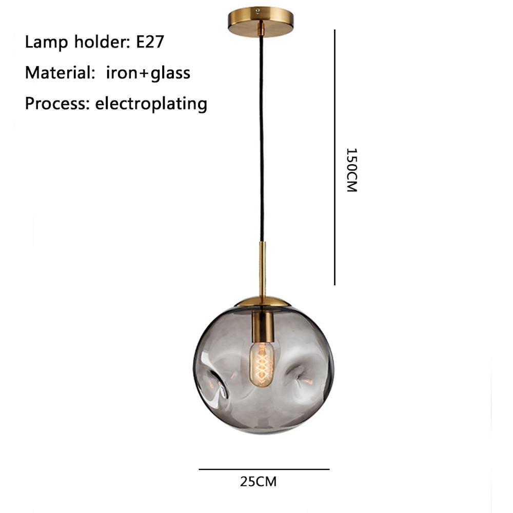Electroplated Glass Globe Pendant Light – Modern LED Hanging Lamp