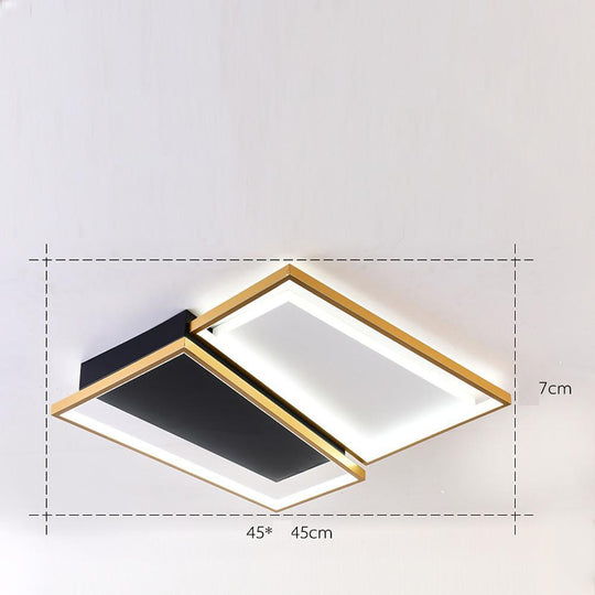 Rectangle & Round LED Modern Flush Mount Ceiling Light