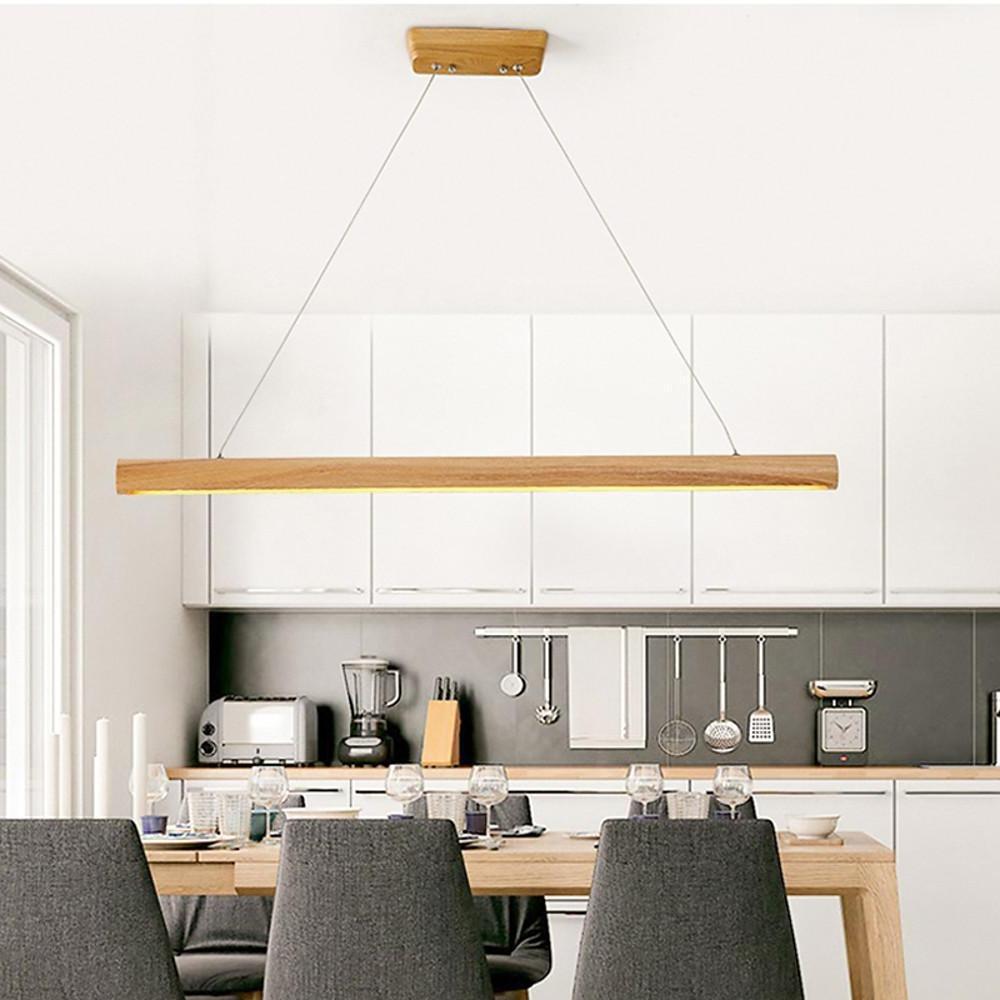 Wood Tube Design LED Modern Pendant Lighting Ceiling Light