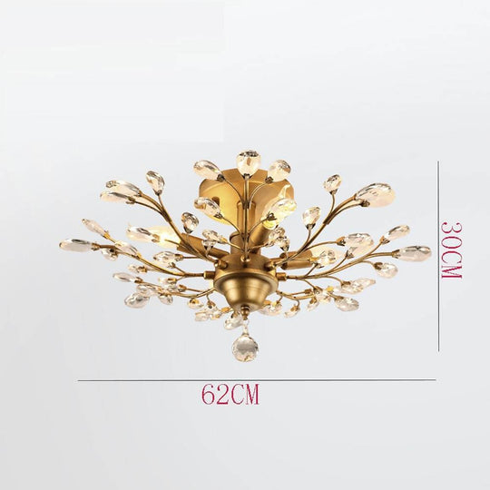 Unique Contemporary Crystal Flower Chandelier for Living Room
