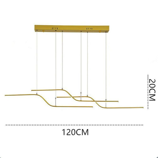 Linear Curved Minimalist LED Modern Chandelier