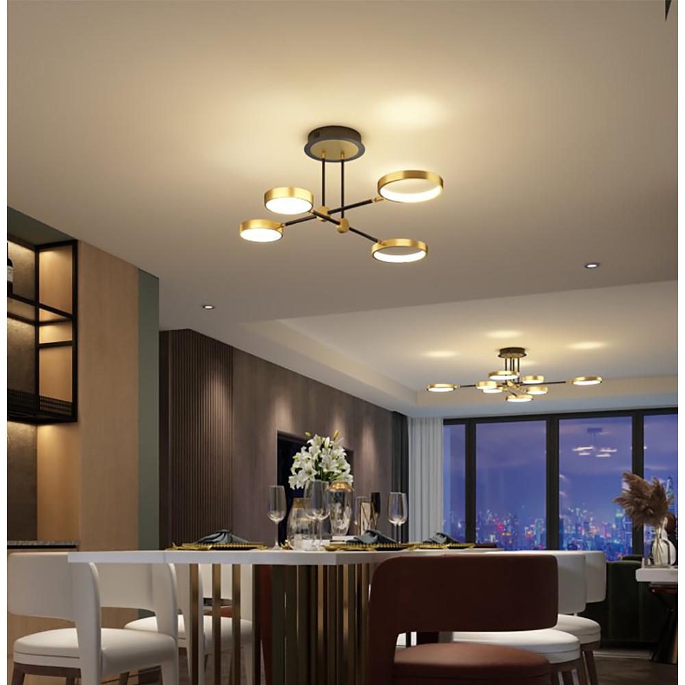 Circular 8-Light Design LED Nordic Flush Mount Ceiling Light Chandeliers