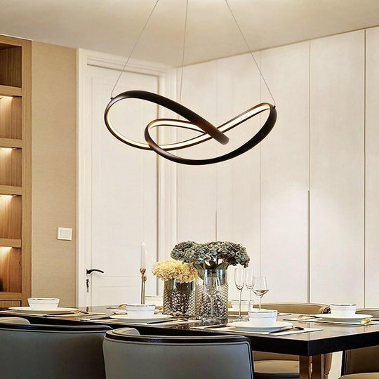 Abstract Waves Modern Style LED Pendant Light for Kitchen Dining and Living Rooms