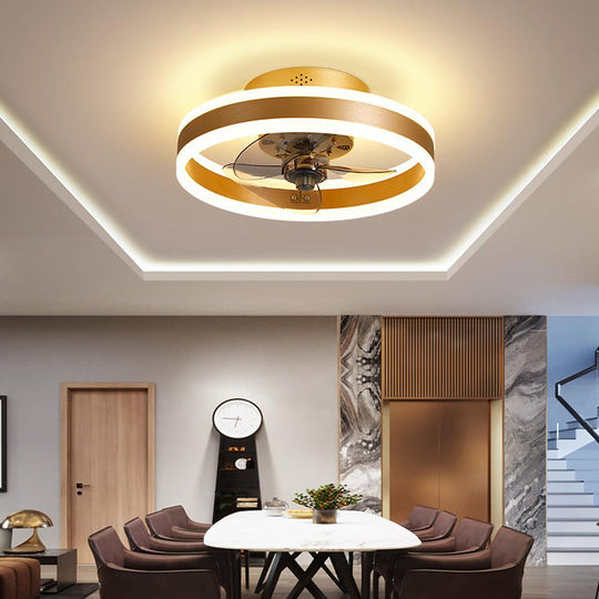 16'' Circular Dimmable Modern LED Ceiling Fan Light (Flush Mount)