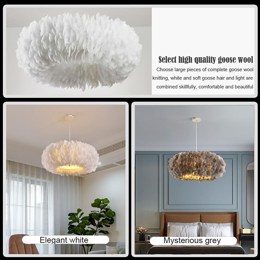 Feather Fairy Tale Theme Artistic Pendant Light for Bedroom