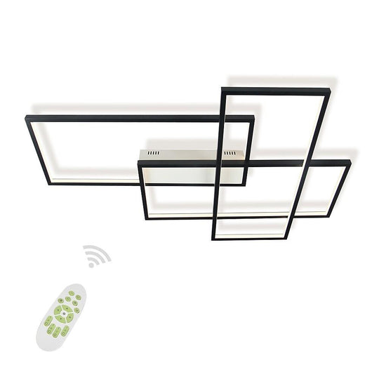 Overlapping Rectangles Aluminum Geometric LED Flush Mount Ceiling Light