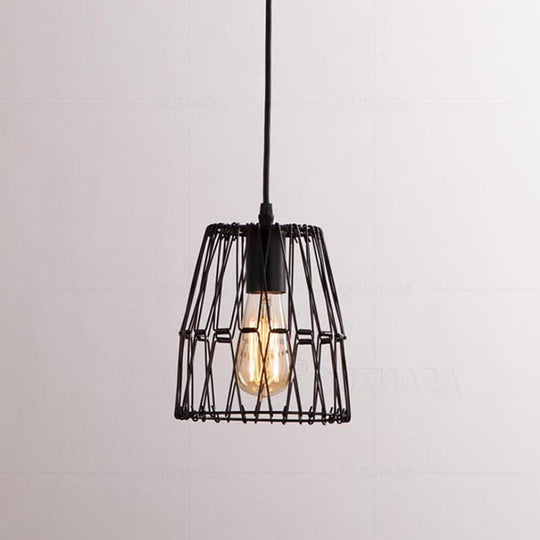 Wire Lantern Country Metal Pendant Light