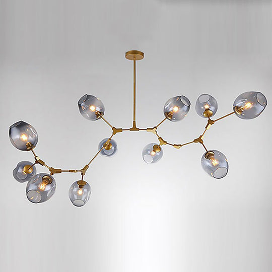 Nordic Branches Bubble Sputnik Chandelier – 5 to 11 Lights, Gold Finish
