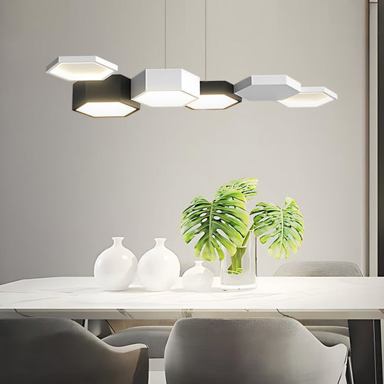 Geometric Minimalist Dimmable LED Modern Chandelier – Dining Room Light