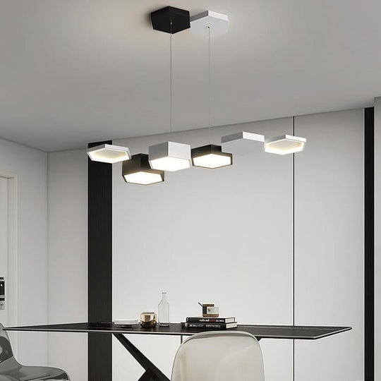 Geometric Minimalist Dimmable LED Modern Chandelier – Dining Room Light