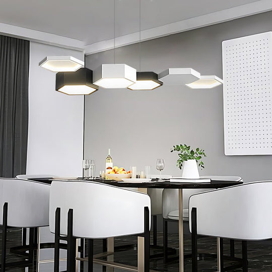 Geometric Minimalist Dimmable LED Modern Chandelier – Dining Room Light