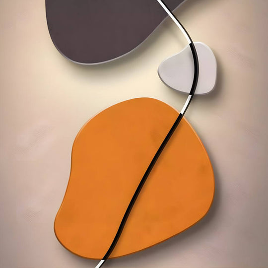 Geometric Silent Wall Clock Canvas Painting Wall Art