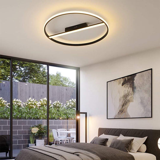 Creative Circle LED Flush Mount Ceiling Light – Modern Metal Design