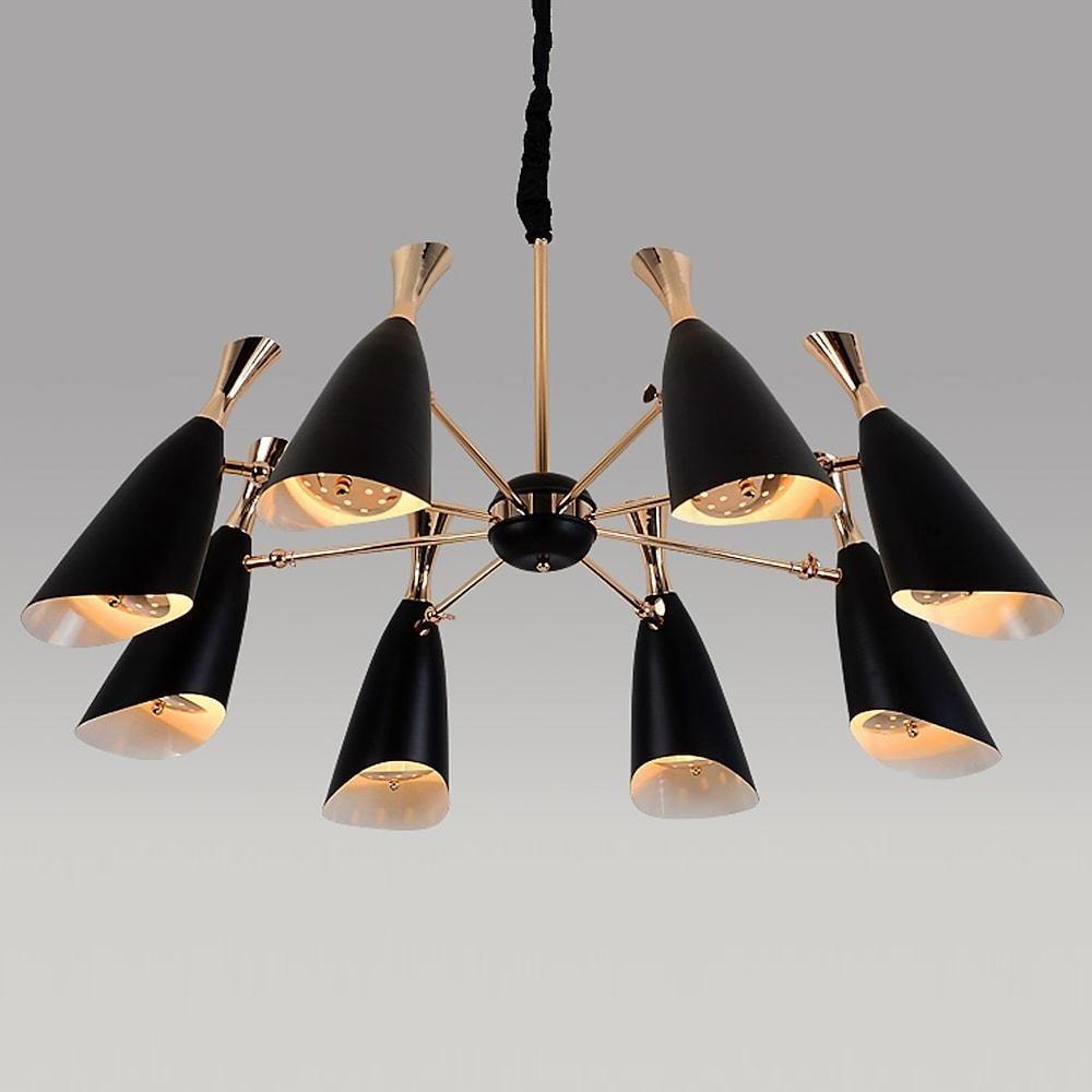 8 Light LED Electroplated Metal Nordic Chandelier Ceiling Light Fixture