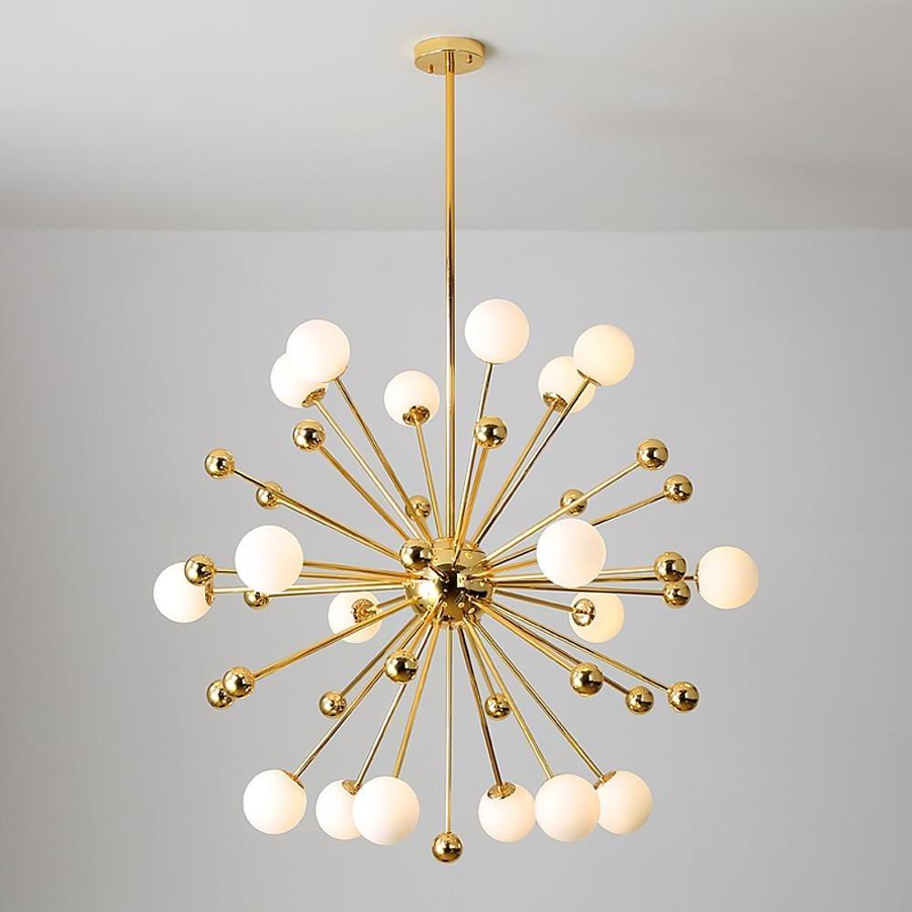 Nordic Globe Sputnik 18-Bulb LED Chandelier – Modern Gold Finish