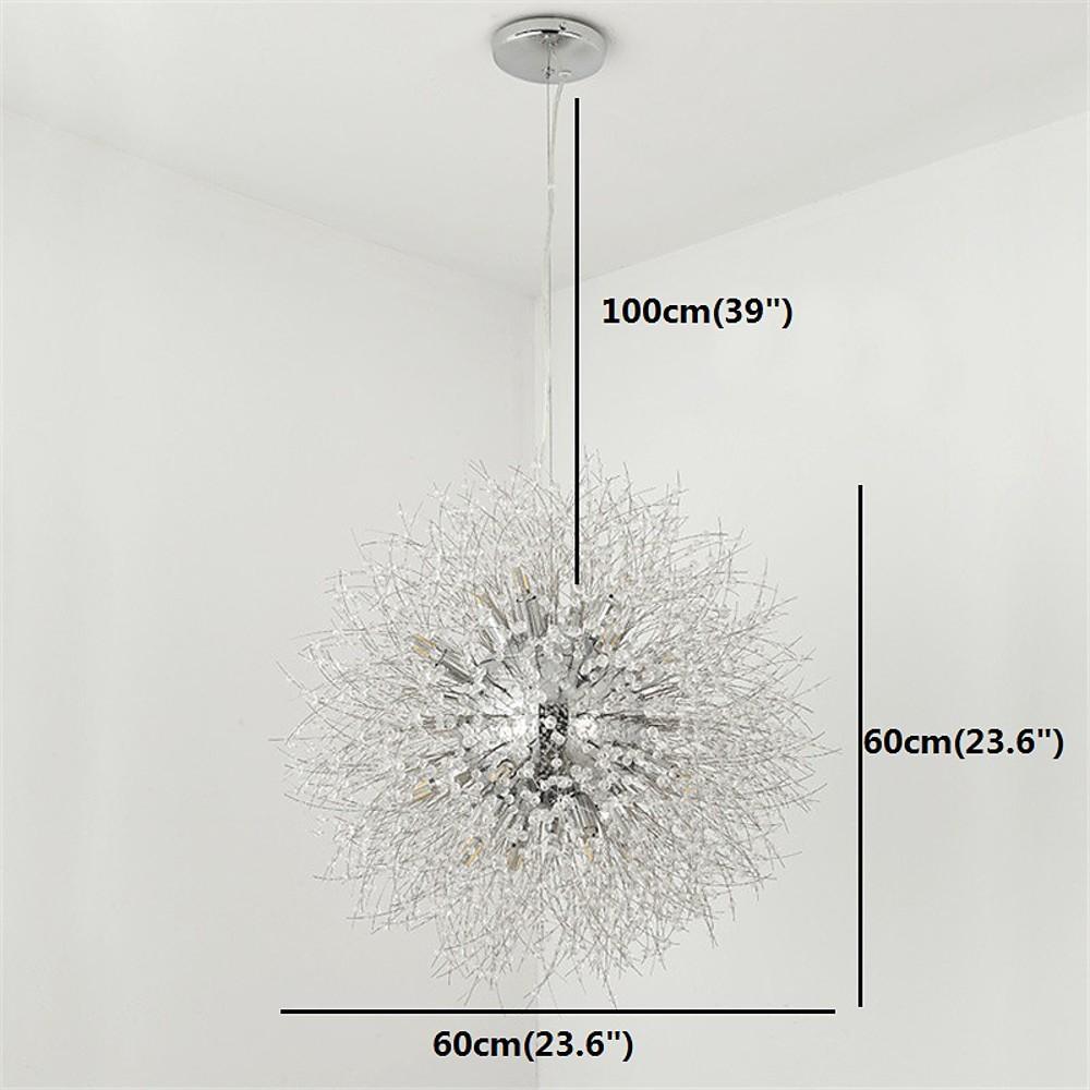 Chic Modern Metal Crystal Globe Chandelier Kitchen and Dining Room Ceiling Light