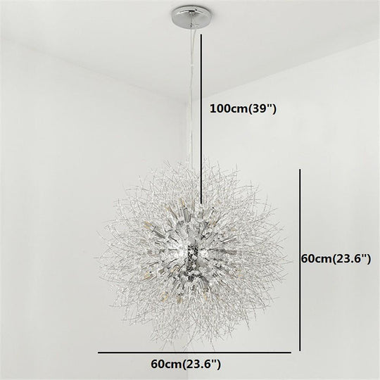 Chic Modern Metal Crystal Globe Chandelier Kitchen and Dining Room Ceiling Light