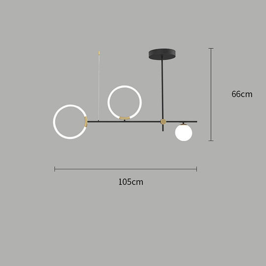 Circles LED Black Modern Chandelier Pendant Light