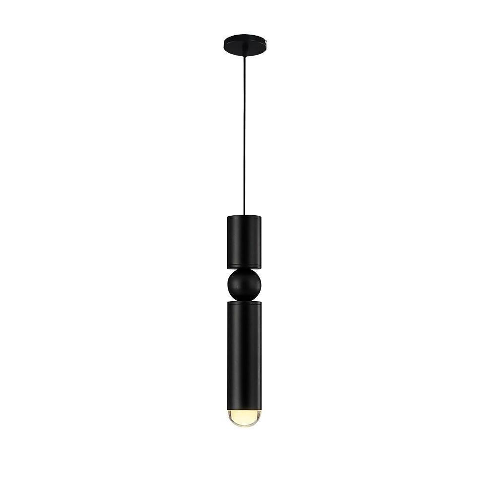 Elongated Cylindrical Electroplated Metal LED Pendant Light