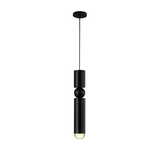Elongated Cylindrical Electroplated Metal LED Pendant Light