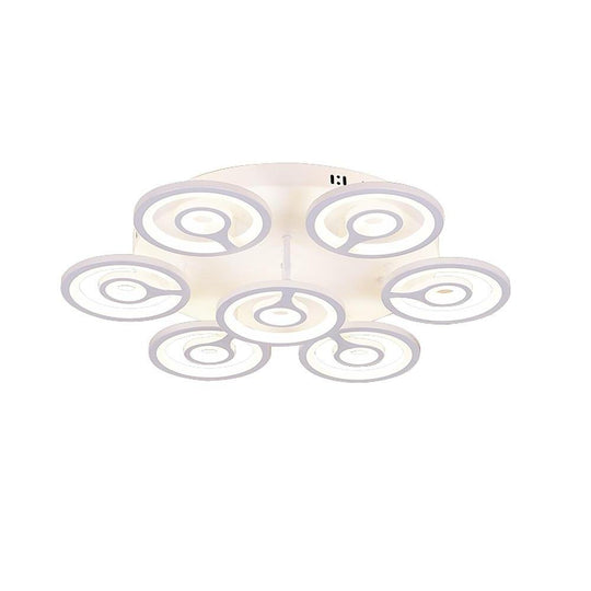 Round Flower Shaped LED Modern Flush Mount Ceiling Light