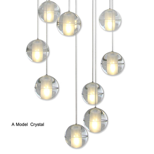 Modern Adjustable 14-Bulb Crystal LED Chandelier – Elegant Artistic Design