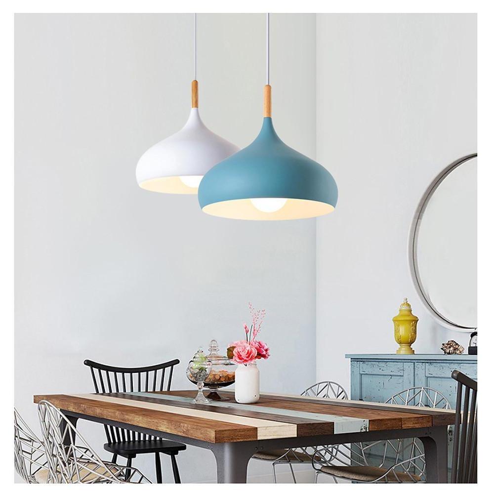 Decorative Cone Metal Wood Pendant Light