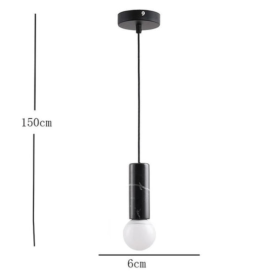 Elongated Cylindrical Metal Ceramic LED Modern Pendant Light for Home Office
