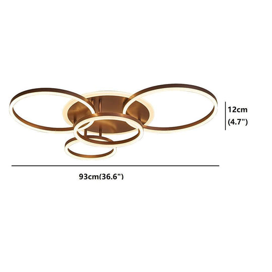 4 Circle Dimmable LED Modern Flush Mount Ceiling Light Fixtures