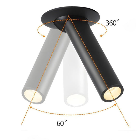 Gimbal Head Long Tube Recessed LED Ceiling Spotlight – Angle Rotatable
