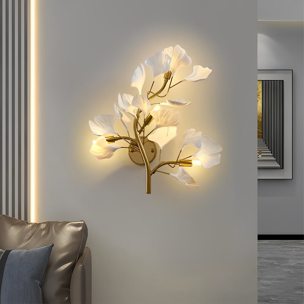 Ginkgo Leaves Branches 3 Step Dimming Nordic Wall Light