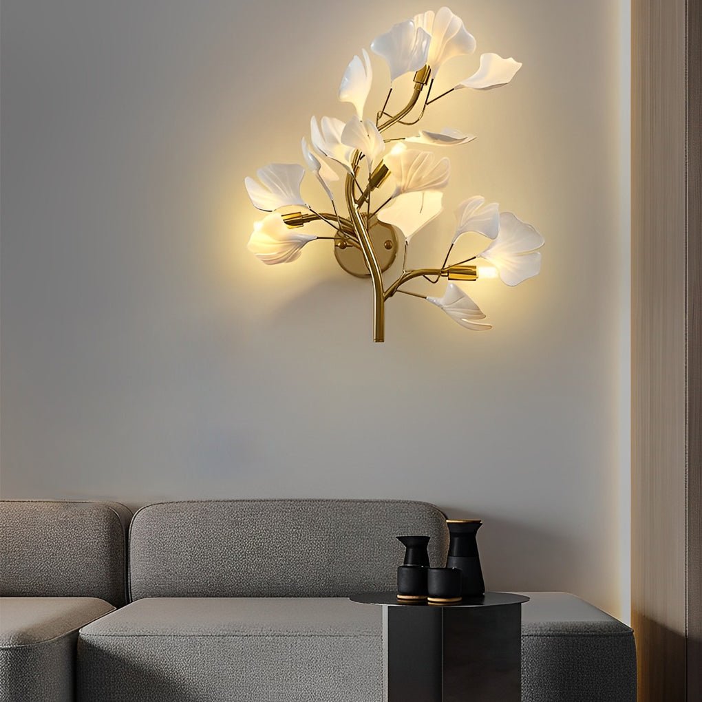 Ginkgo Leaves Branches 3 Step Dimming Nordic Wall Light